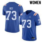 Women's Florida Gators #73 Martez Ivey NCAA Jordan Brand Royal Throwback Alternate Authentic Stitched College Football Jersey FQC1162QY